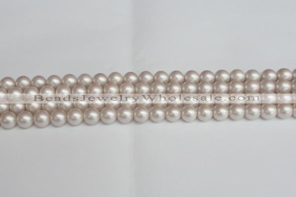 CSB1357 15.5 inches 8mm matte round shell pearl beads wholesale