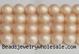 CSB1360 15.5 inches 4mm matte round shell pearl beads wholesale