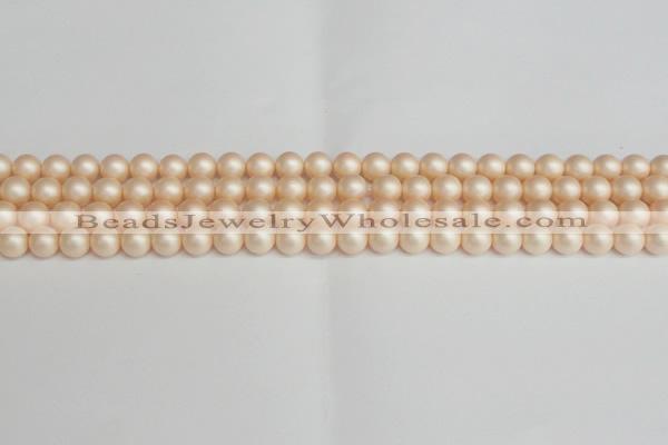 CSB1361 15.5 inches 6mm matte round shell pearl beads wholesale