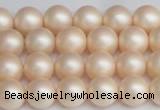 CSB1362 15.5 inches 8mm matte round shell pearl beads wholesale