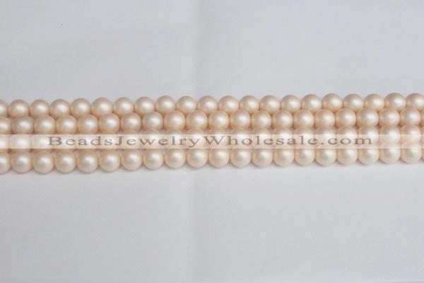 CSB1362 15.5 inches 8mm matte round shell pearl beads wholesale