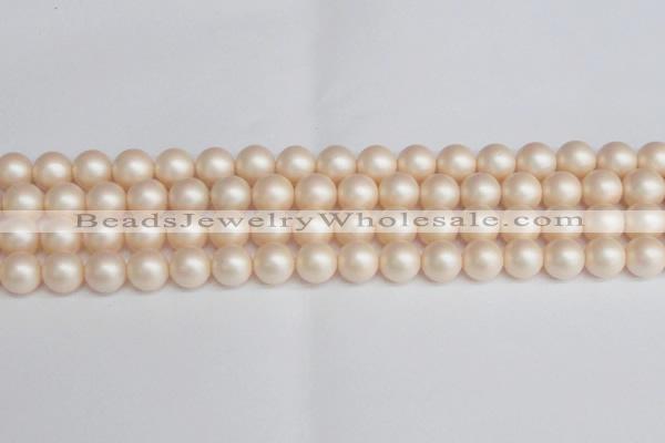 CSB1364 15.5 inches 12mm matte round shell pearl beads wholesale