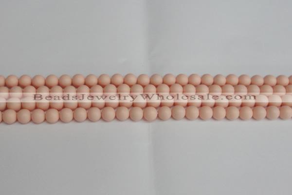 CSB1366 15.5 inches 6mm matte round shell pearl beads wholesale