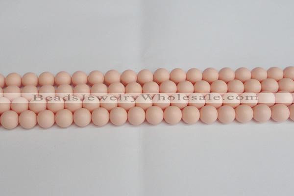 CSB1368 15.5 inches 10mm matte round shell pearl beads wholesale