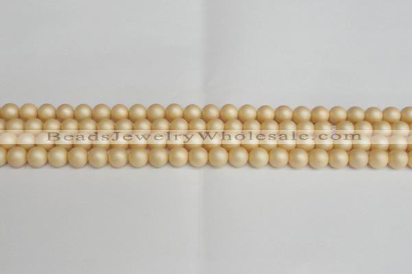 CSB1376 15.5 inches 6mm matte round shell pearl beads wholesale