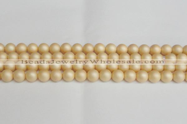 CSB1379 15.5 inches 12mm matte round shell pearl beads wholesale