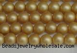 CSB1380 15.5 inches 4mm matte round shell pearl beads wholesale