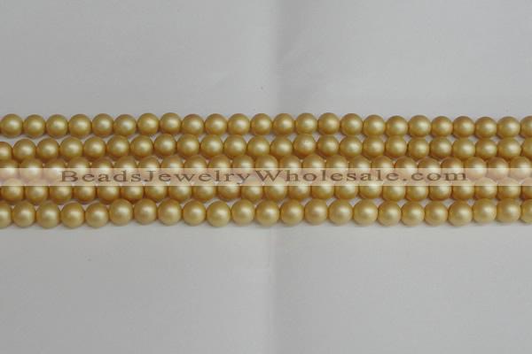 CSB1381 15.5 inches 6mm matte round shell pearl beads wholesale