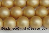 CSB1384 15.5 inches 12mm matte round shell pearl beads wholesale