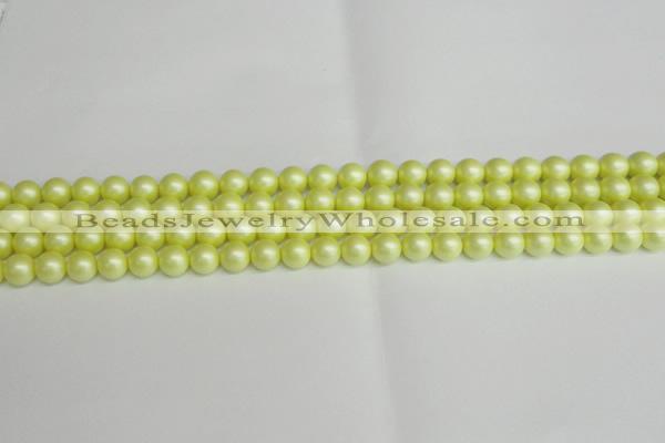 CSB1385 15.5 inches 4mm matte round shell pearl beads wholesale