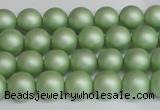 CSB1390 15.5 inches 4mm matte round shell pearl beads wholesale