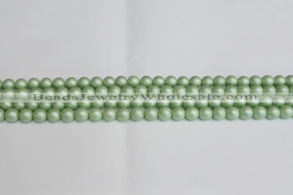 CSB1390 15.5 inches 4mm matte round shell pearl beads wholesale