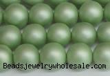 CSB1393 15.5 inches 10mm matte round shell pearl beads wholesale