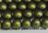 CSB1398 15.5 inches 10mm matte round shell pearl beads wholesale