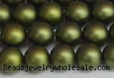 CSB1399 15.5 inches 12mm matte round shell pearl beads wholesale