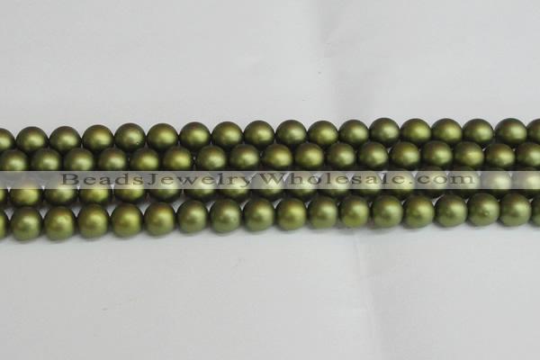 CSB1399 15.5 inches 12mm matte round shell pearl beads wholesale