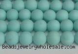 CSB1400 15.5 inches 4mm matte round shell pearl beads wholesale