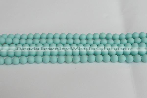 CSB1401 15.5 inches 6mm matte round shell pearl beads wholesale