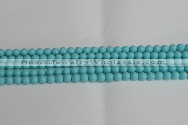 CSB1406 15.5 inches 6mm matte round shell pearl beads wholesale