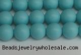 CSB1407 15.5 inches 8mm matte round shell pearl beads wholesale