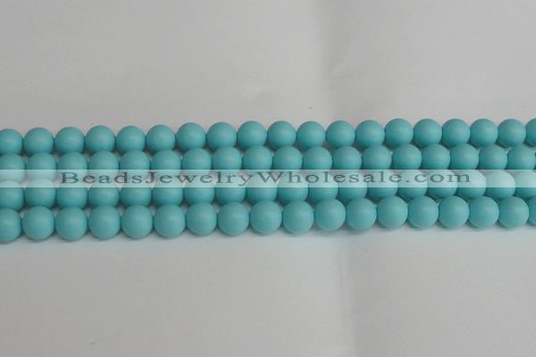 CSB1408 15.5 inches 10mm matte round shell pearl beads wholesale