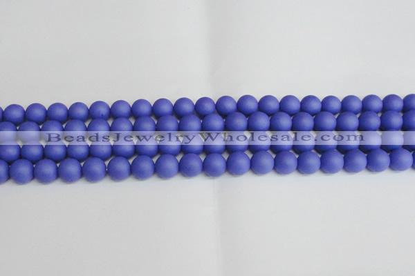 CSB1412 15.5 inches 8mm matte round shell pearl beads wholesale