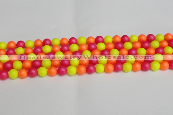 CSB1428 15.5 inches 10mm matte round shell pearl beads wholesale