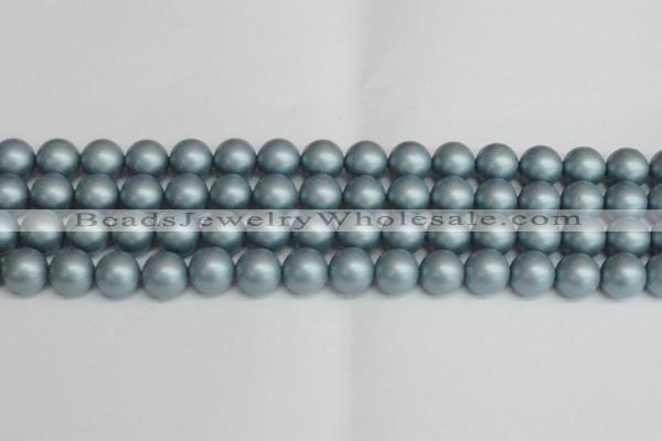 CSB1439 15.5 inches 12mm matte round shell pearl beads wholesale