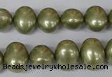 CSB144 15.5 inches 12*15mm – 13*16mm oval shell pearl beads