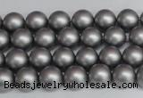 CSB1440 15.5 inches 4mm matte round shell pearl beads wholesale