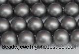 CSB1442 15.5 inches 8mm matte round shell pearl beads wholesale