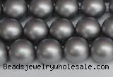 CSB1443 15.5 inches 10mm matte round shell pearl beads wholesale