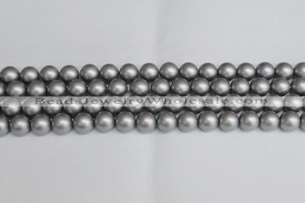 CSB1444 15.5 inches 12mm matte round shell pearl beads wholesale