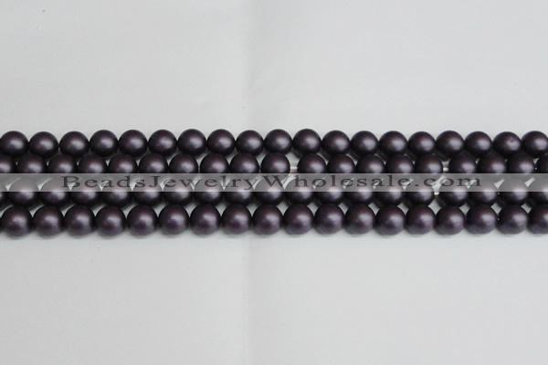 CSB1447 15.5 inches 8mm matte round shell pearl beads wholesale