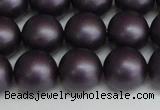 CSB1449 15.5 inches 12mm matte round shell pearl beads wholesale