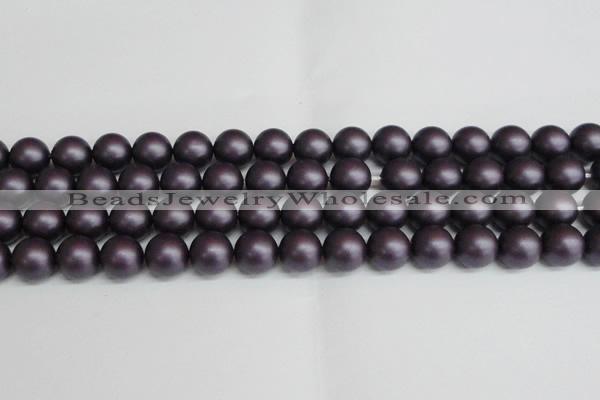 CSB1449 15.5 inches 12mm matte round shell pearl beads wholesale