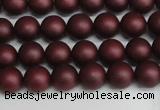 CSB1450 15.5 inches 4mm matte round shell pearl beads wholesale