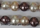 CSB157 15.5 inches 12*15mm – 13*16mm oval mixed color shell pearl beads