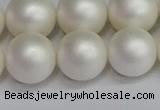 CSB1605 15.5 inches 14mm round matte shell pearl beads wholesale