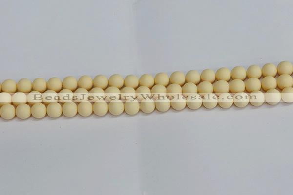 CSB1611 15.5 inches 6mm round matte shell pearl beads wholesale