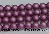 CSB1630 15.5 inches 4mm round matte shell pearl beads wholesale