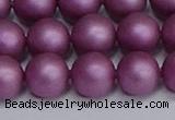 CSB1634 15.5 inches 12mm round matte shell pearl beads wholesale