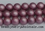 CSB1640 15.5 inches 4mm round matte shell pearl beads wholesale