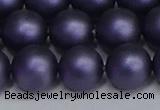 CSB1655 15.5 inches 14mm round matte shell pearl beads wholesale