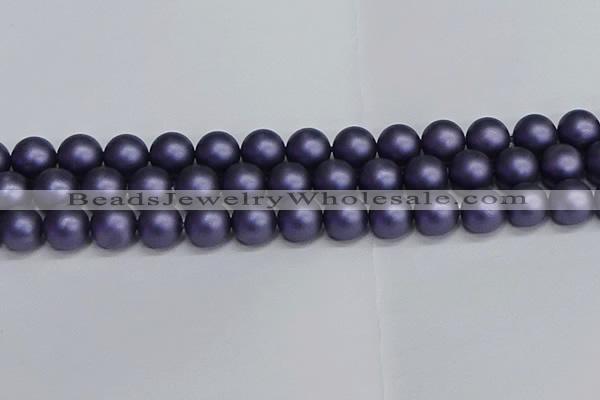 CSB1655 15.5 inches 14mm round matte shell pearl beads wholesale