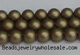 CSB1670 15.5 inches 4mm round matte shell pearl beads wholesale