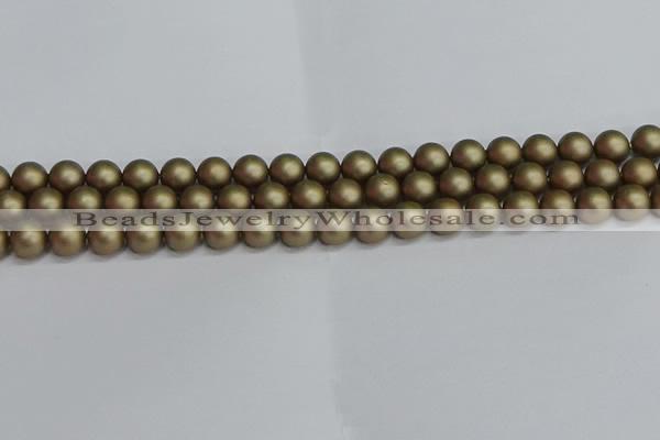 CSB1672 15.5 inches 8mm round matte shell pearl beads wholesale