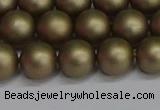 CSB1673 15.5 inches 10mm round matte shell pearl beads wholesale