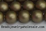 CSB1674 15.5 inches 12mm round matte shell pearl beads wholesale