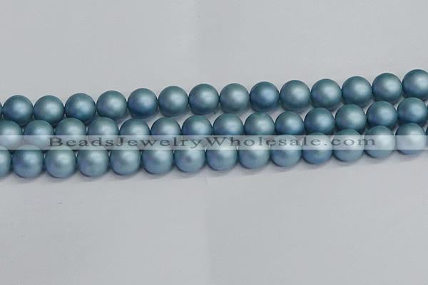 CSB1715 15.5 inches 14mm round matte shell pearl beads wholesale